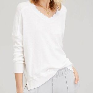 Grey State - white vneck